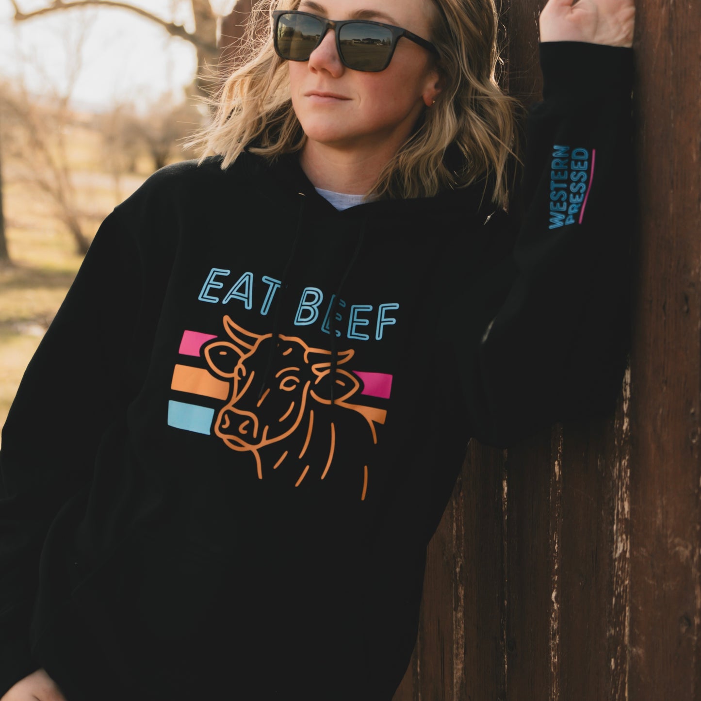 Eat Beef Neon Black Hoodie